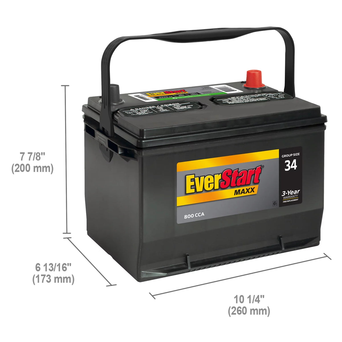 Group Size 34 12V 800 CCA Car Battery P1550