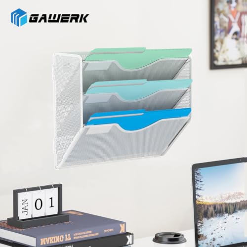 Black Mesh 3 Tier Hanging Wall File Organizer R9372