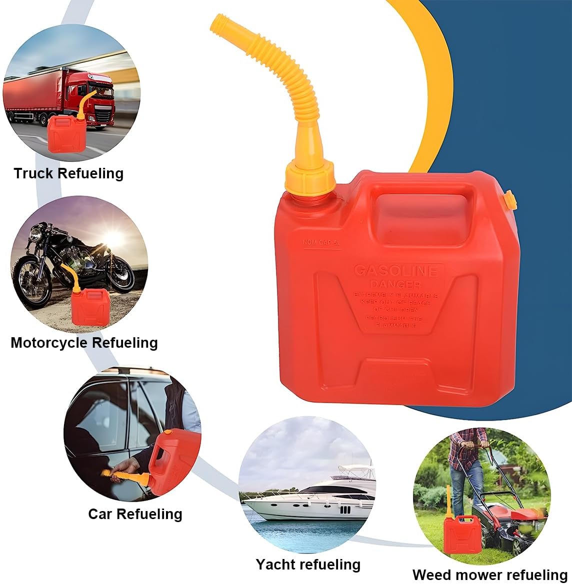 Gas Can Spout Replacement Kits, Flexible Gas Can Nozzle with Screw Collar Caps, Spout Sealing Cap, Rubber Gasket, Replacement Vent Caps M25629