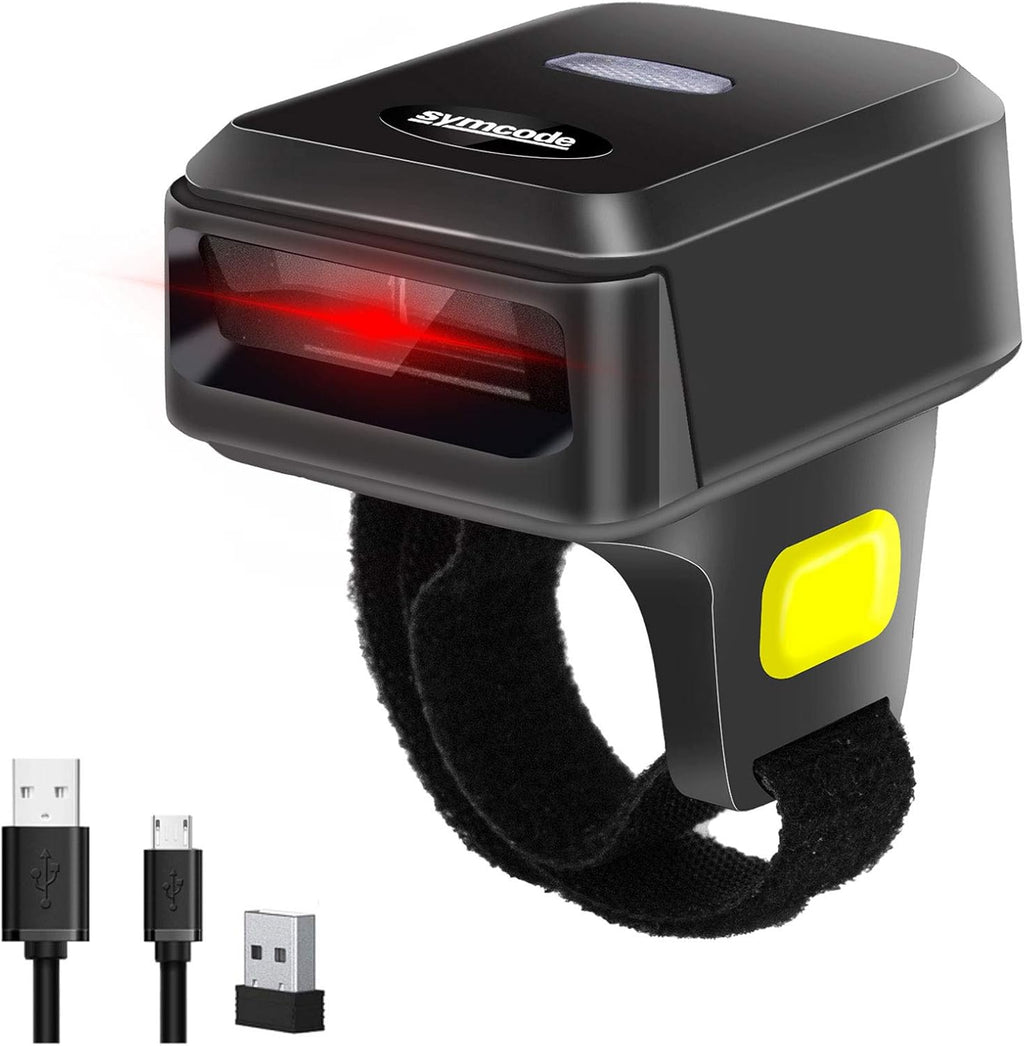 Portable Ring Barcode Reader Scanner Bluetooth 2.4Ghz Wireless USB Wired L38237