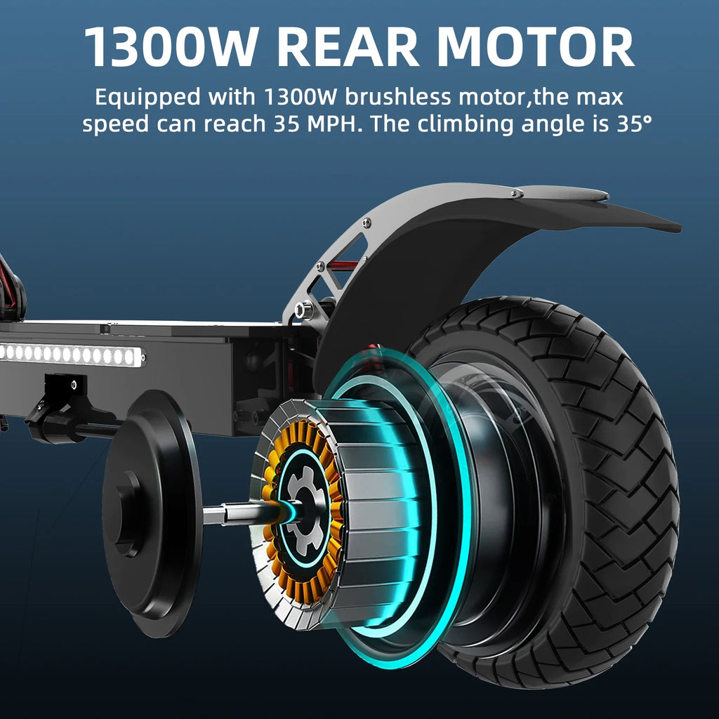 1300W Motor 40 Miles 35 mph 10" Pneumatic Tire Foldable Electric Scooter B2360