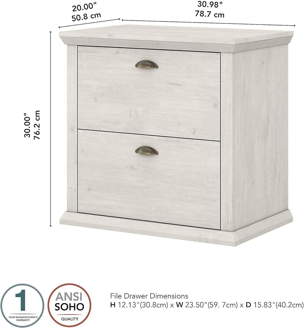 White Oak 2 Drawer Lateral File Cabinet B203
