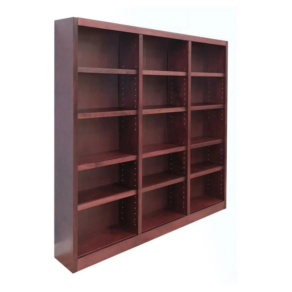 72" Tall 15-Shelf Triple Wide Wood Bookcase Set of 2 Q602