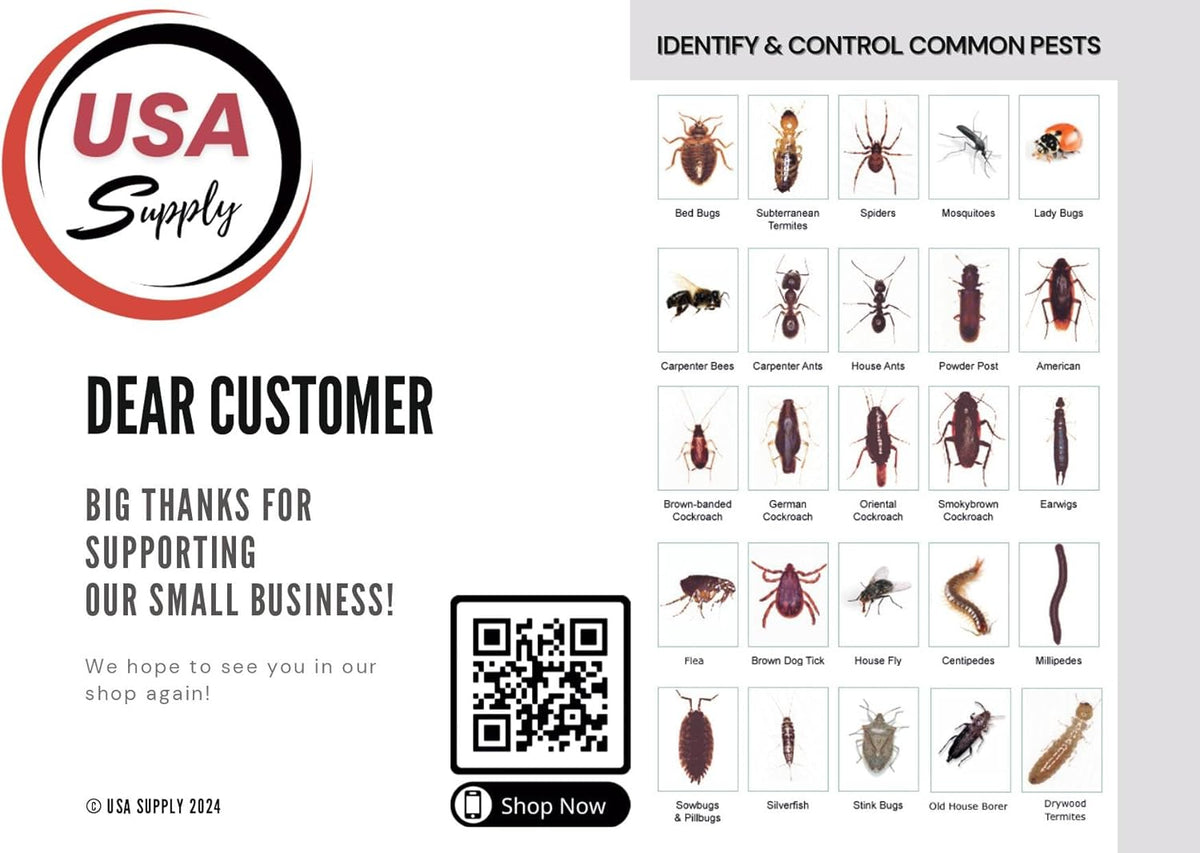 Heavy Duty Flea and Bed Bug Pressurized Insecticide with Protective Gloves and Pest Identification Card Q273