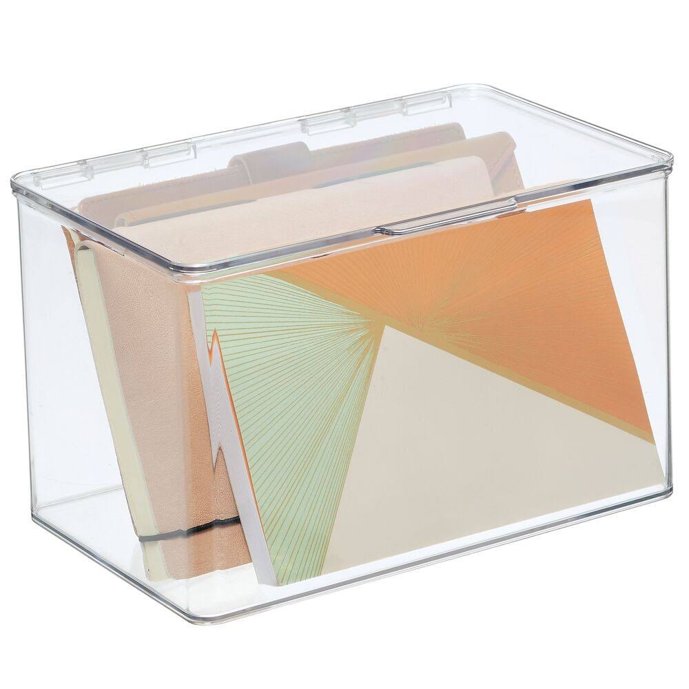 Clear Plastic Desk Organizer Bin Box, 8 Pack M765
