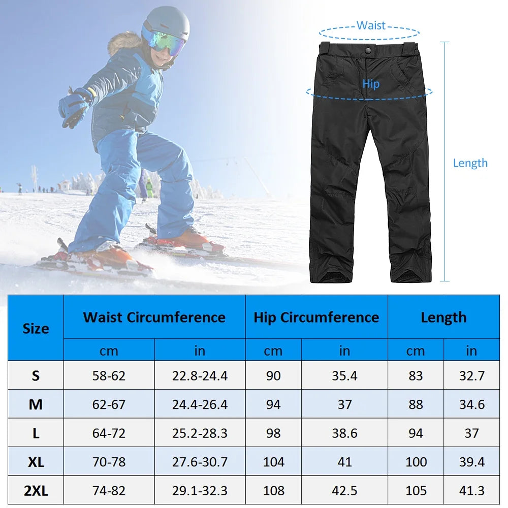 Winter Skiing Pants Waterproof Snow Hiking Trousers Thick Warm Cold Insulated Pants Q132