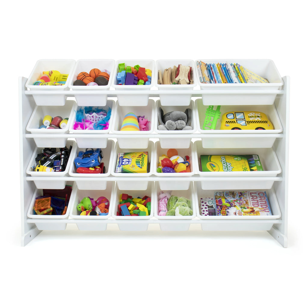 Extra Large Toy Storage Organizer with 20 Storage Bins, White Y83095