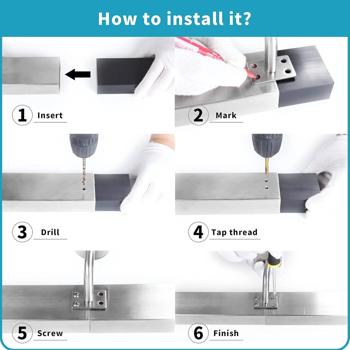 Brushed Stainless Steel Wall Mounted Stair Handrail H418257