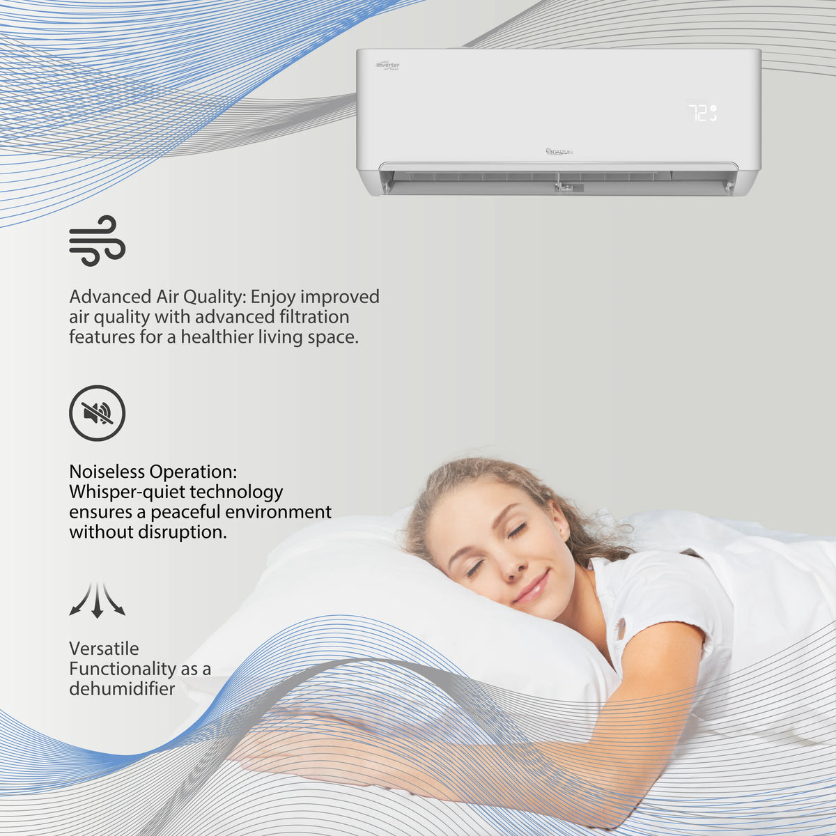 12,000 BTU 23 SEER2 Ductless Mini-Split Air Conditioner Heat Pump System 220V C575147