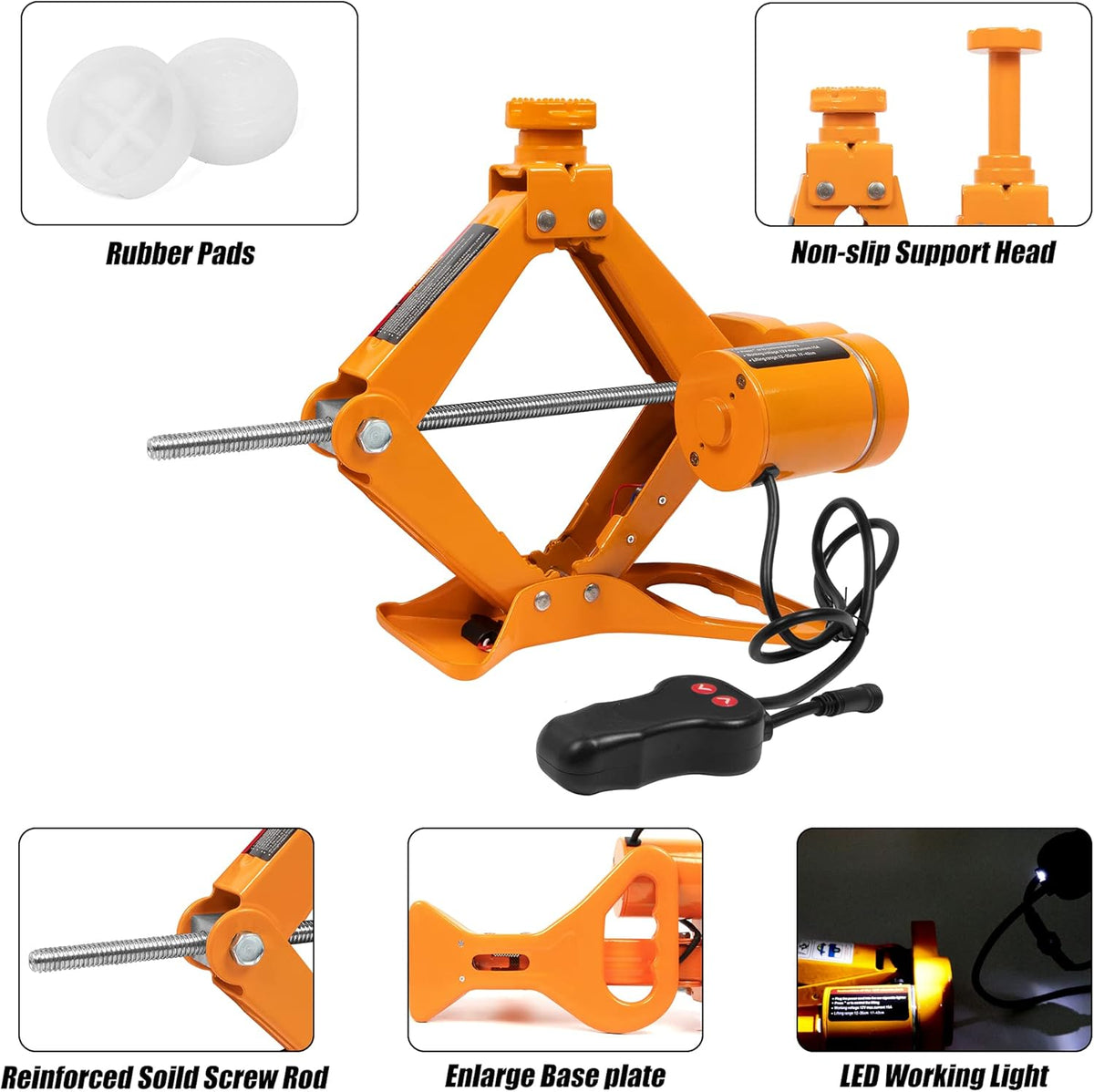 3 Ton Electric Car Jack with Electric Wrench and Inflator Pump J378673
