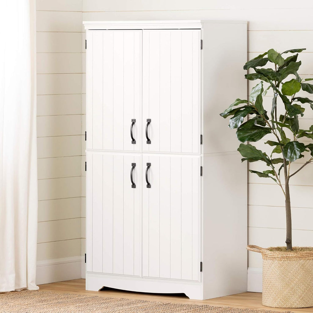 Pure White 4-Door Storage Cabinet S66353