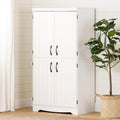 Pure White 4-Door Storage Cabinet S66353