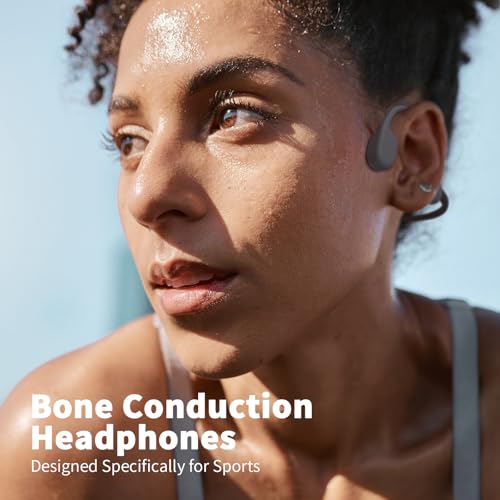 Bone Conduction Headphones, Bluetooth 5.4 Open Ear Headphones with Mic, IPX7 Waterproof Sport Headphones B738883