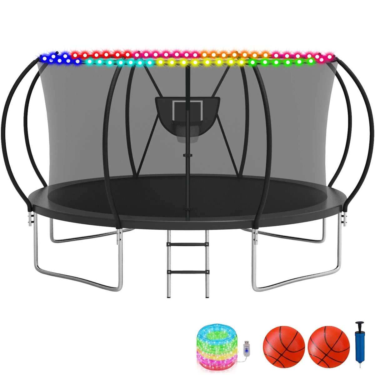 10FT Trampoline with Basketball Hoop & Light H3647