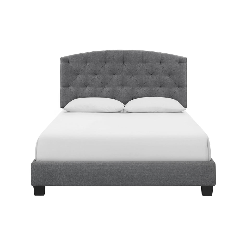 Queen Size Light Gray Upholstered Bed K419886