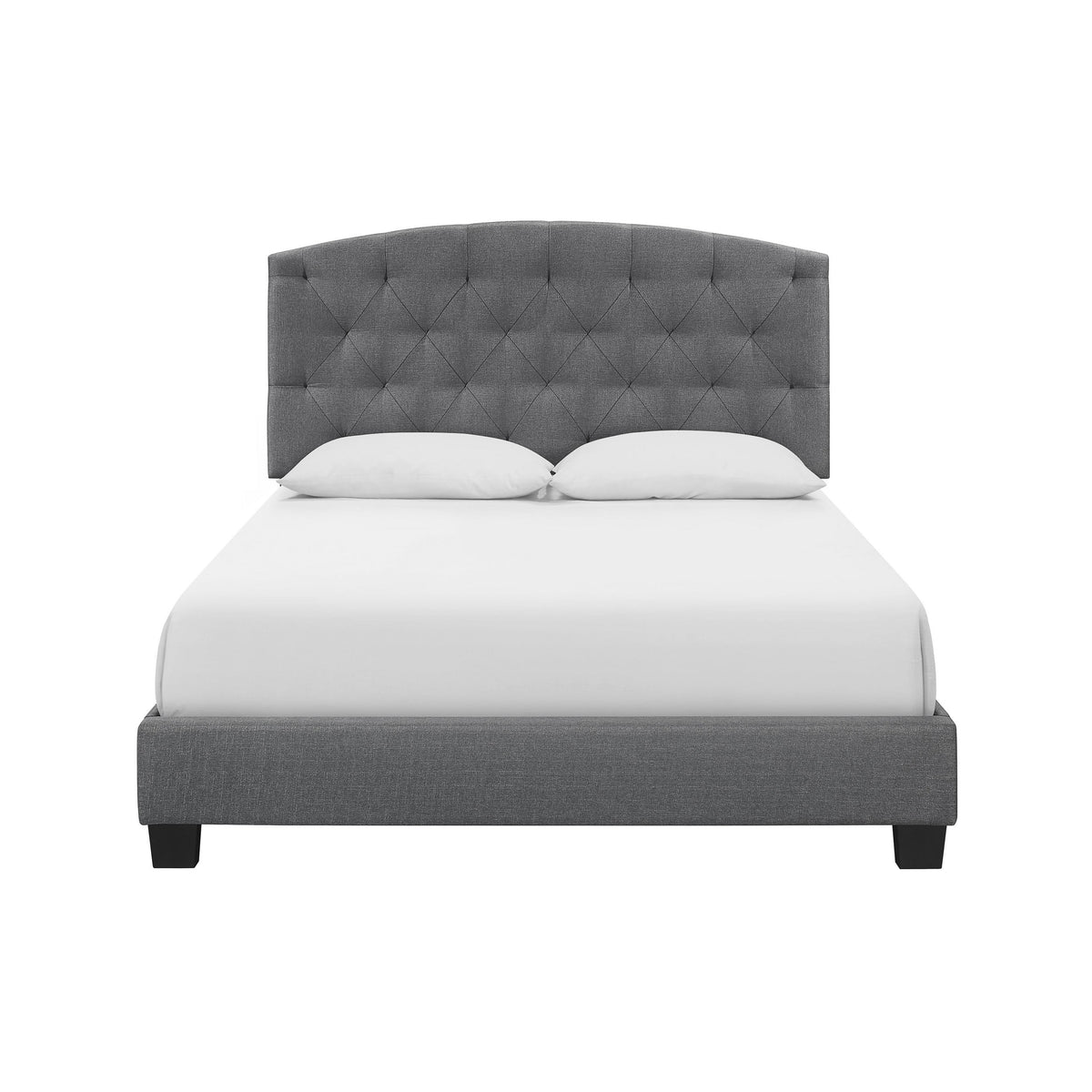 Queen Size Light Gray Upholstered Bed K419886