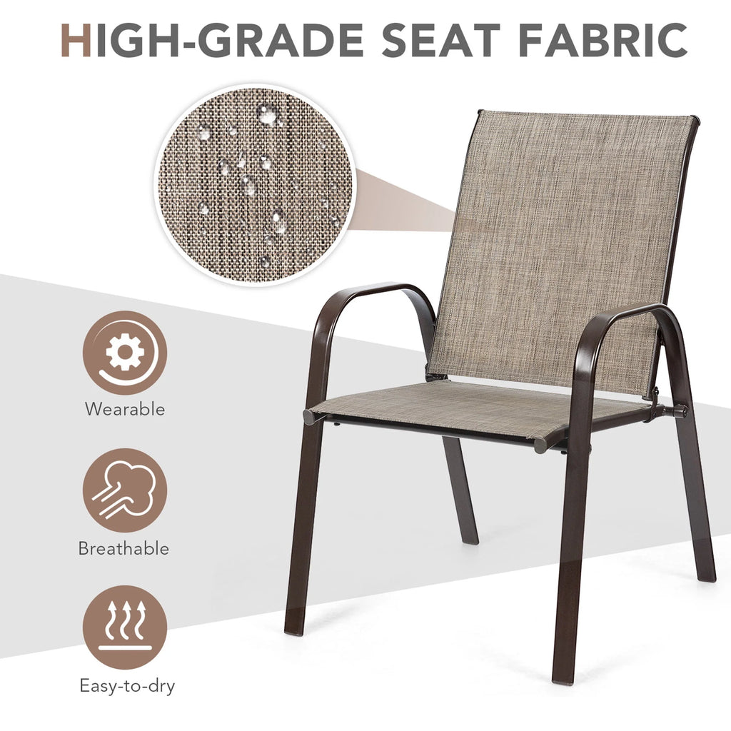 Set of 2 Grey Steel Patio Chairs E259