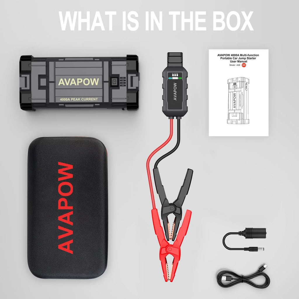 4000A Peak 27800mAh 12V Car Jump Starter with LED Light U342