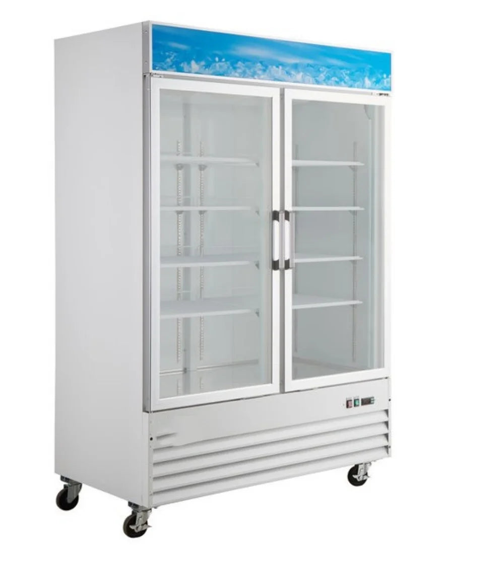 Heavy Duty 45 cu. ft. Commercial Refrigerator Merchandiser 2 Glass Door Stainless Steel U758421