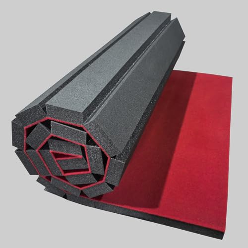 Indoor Gymnastics Track Exercise Mat with Grippy Gym Carpet Top - Sturdy Foam Wrestling Mat R3601