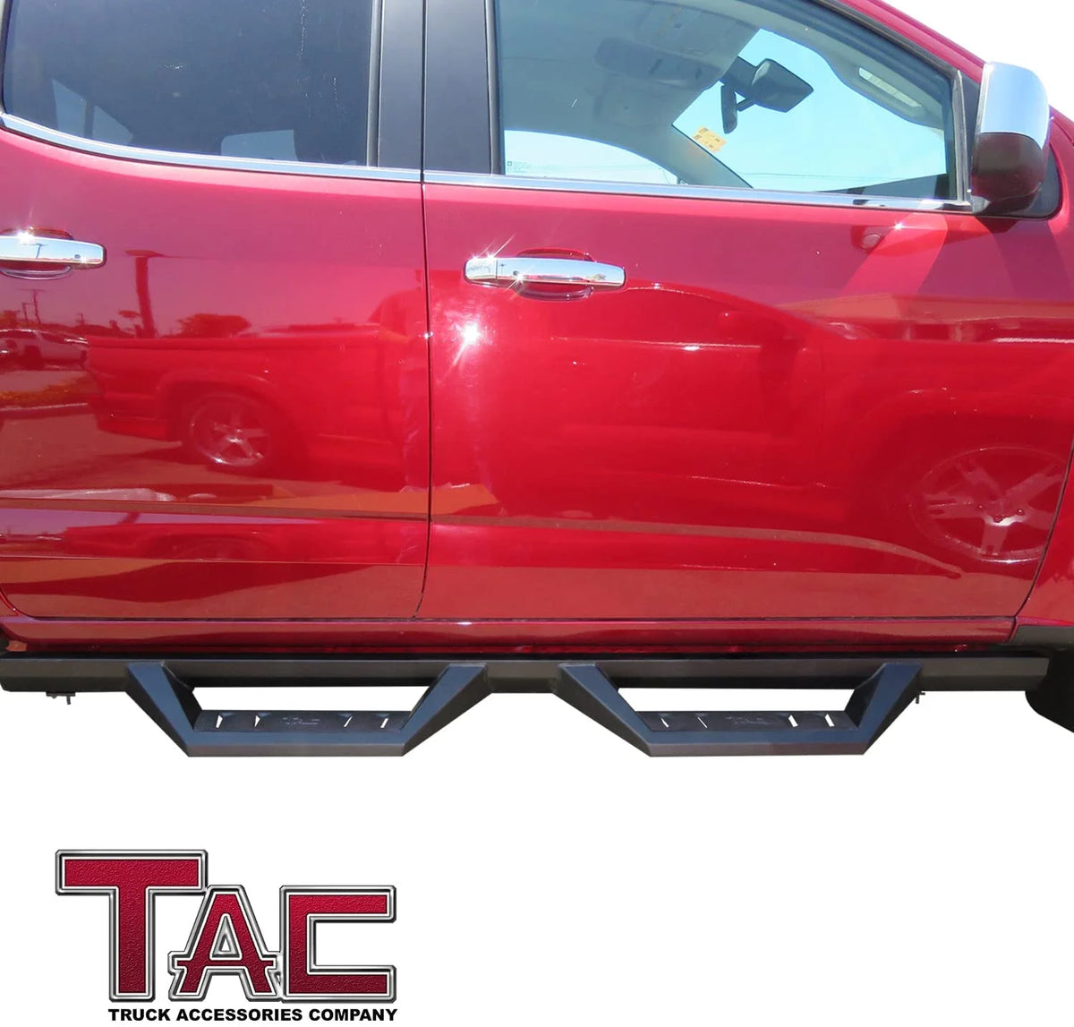 Sidewinder Running Boards for Chevy Colorado GMC Canyon Crew Cab 4" Drop Side Steps Nerf Bars Rock Slider Pickup Truck Fine Texture Black Off-Road Accessories (2pcs) L703518