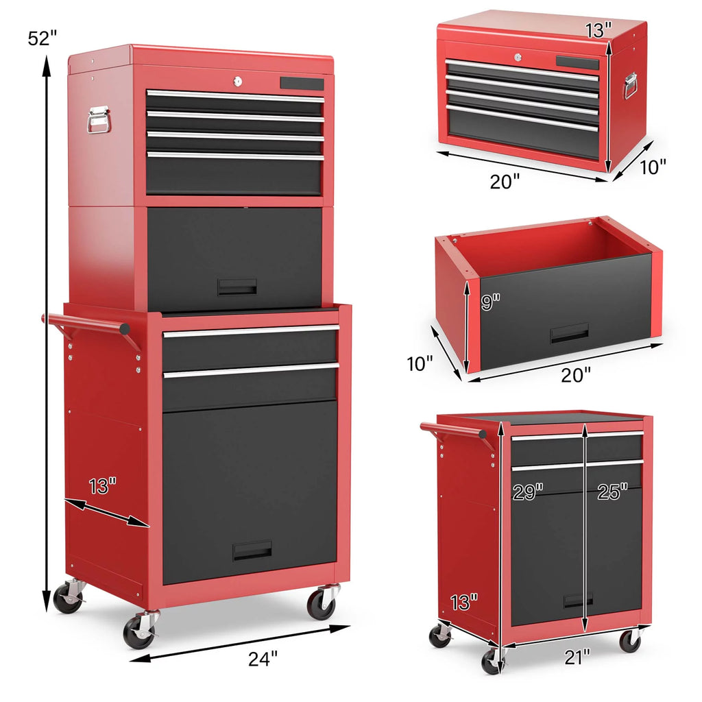 6 Drawer Rolling Tool Chest Storage Cabinet G19302
