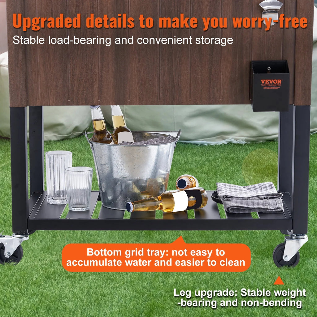 80Qt Rolling Cooler Cart with Bottle Opener S543793