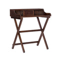 Wood Folding Desk in Antique Walnut Brown D7271