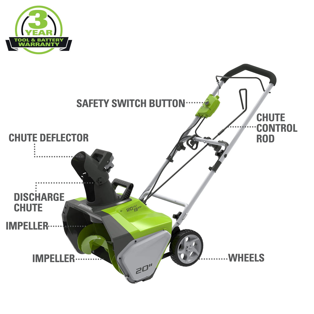 13 Amp 20 in. Corded Electric Snow Thrower Q49249