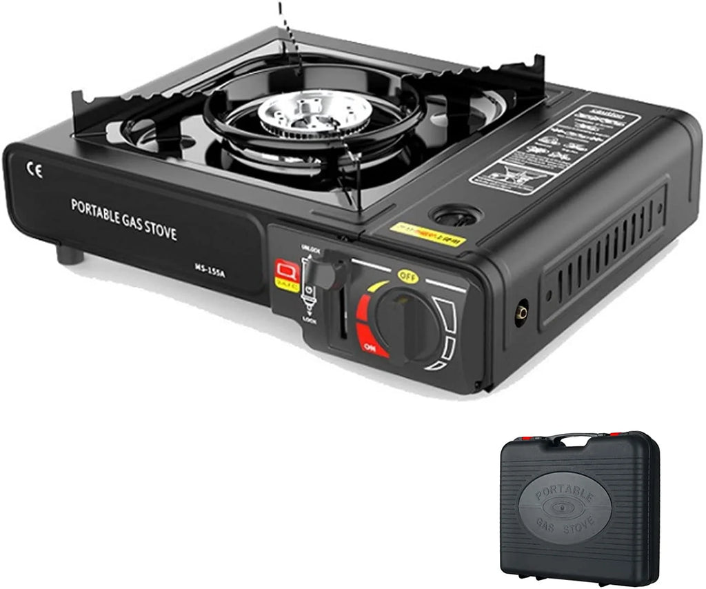 Portable Propane or Butane Camping Stove with Carrying Case F13315