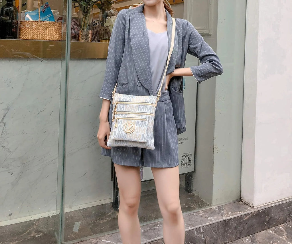 Black Multi Compartments Crossbody Q854