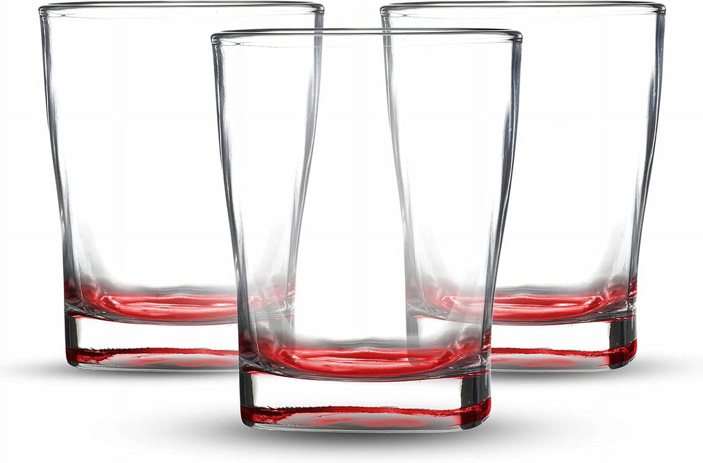10 Whiskey Glasses Set, 11 Oz, Red Z2409