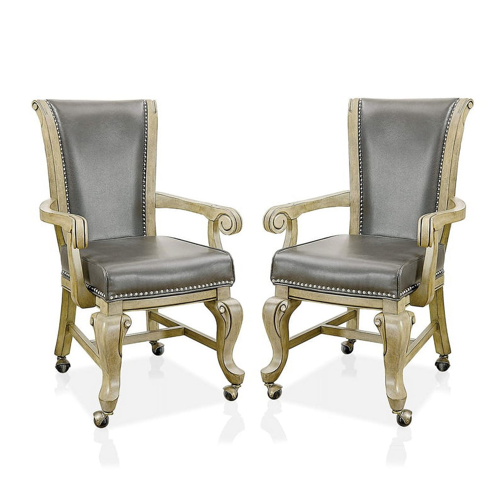 Faux Leather Gaming Chair in Gray (Set of 2) C68957