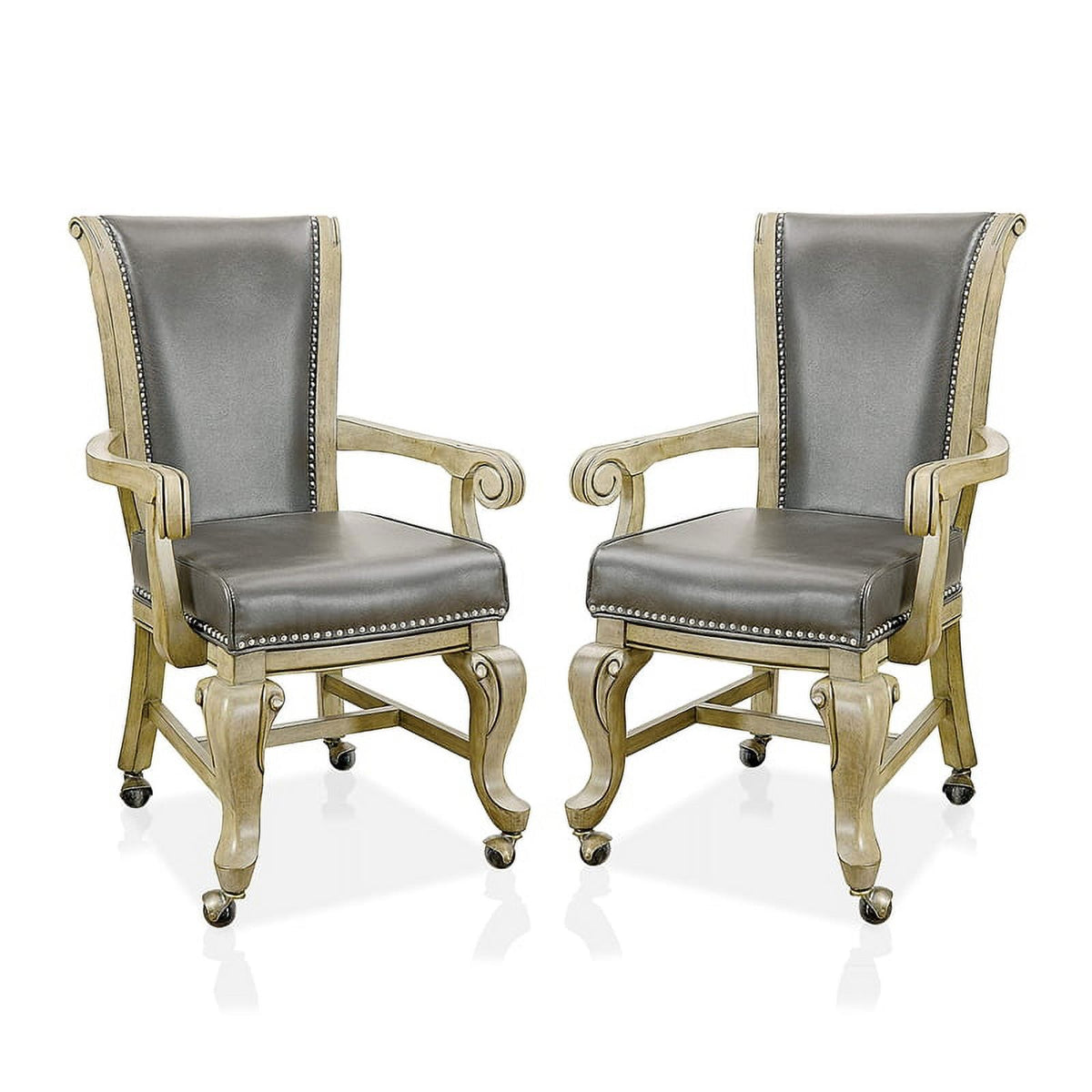 Faux Leather Gaming Chair in Gray (Set of 2) C68957