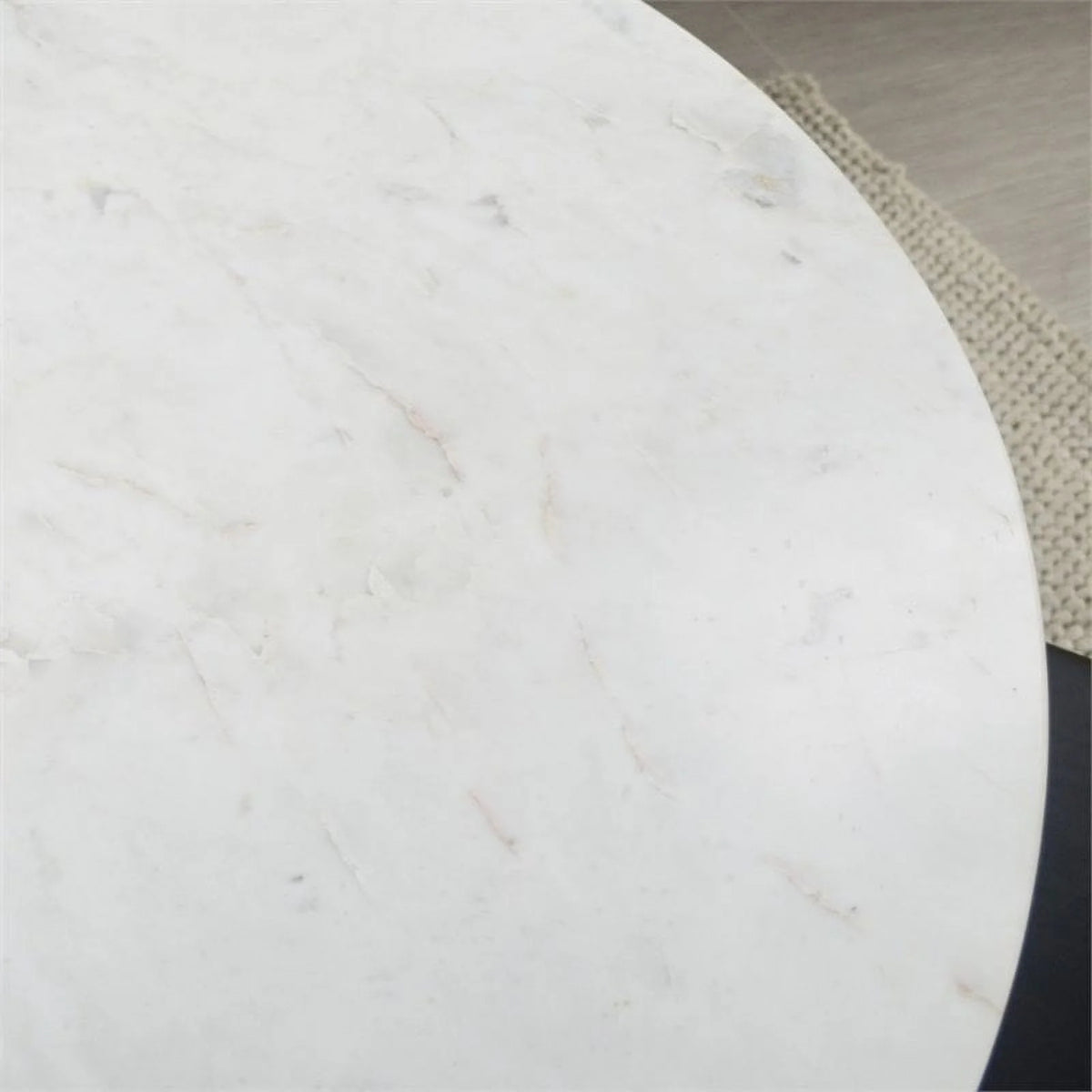 40 Inch Round Marble Top Dining Table with Black Base B464646