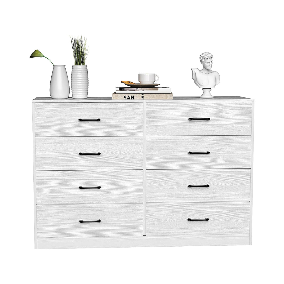 White 8 Drawer Wood Dresser C900014