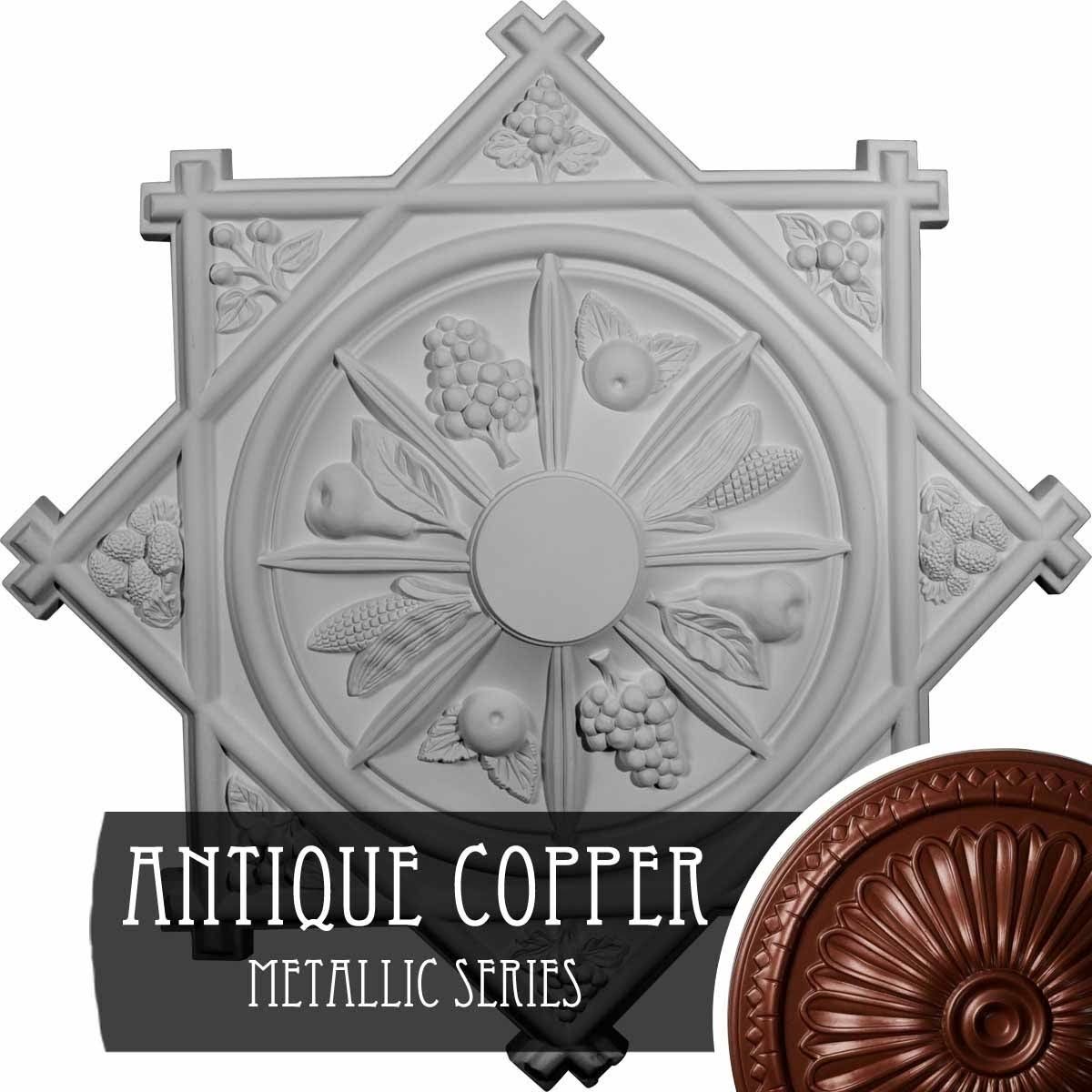38 1/4x22OD x 1 1/2x22P Hand-Painted Ceiling Medallion N354