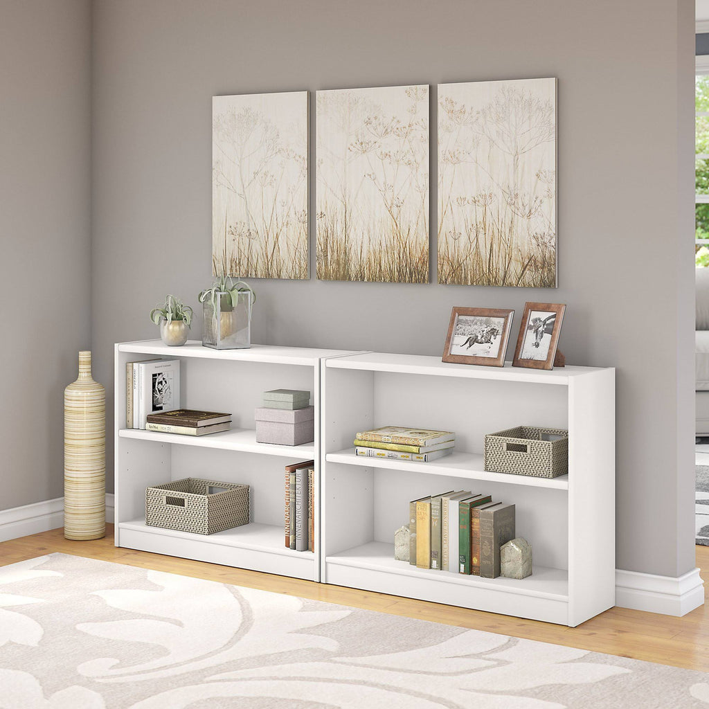 White 2 Shelf Bookcase Set of 2 J176