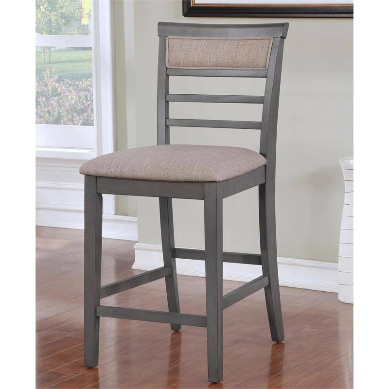 7 Piece Counter Height Wood Set in Weathered Gray T999440