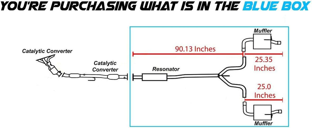 Resonator Pipe Mufflers Exhaust System Kit Y5435