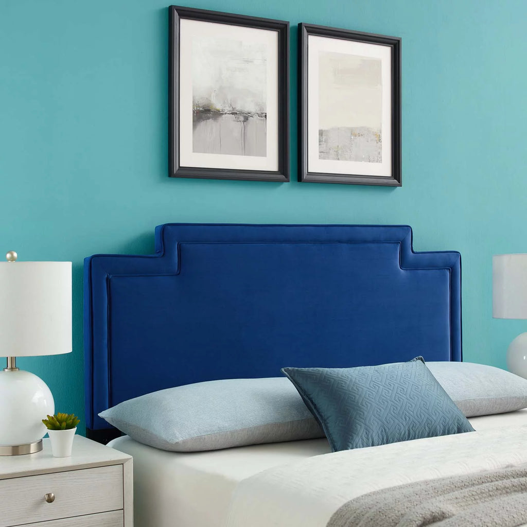 Navy Performance Velvet Full/Queen Headboard J5115