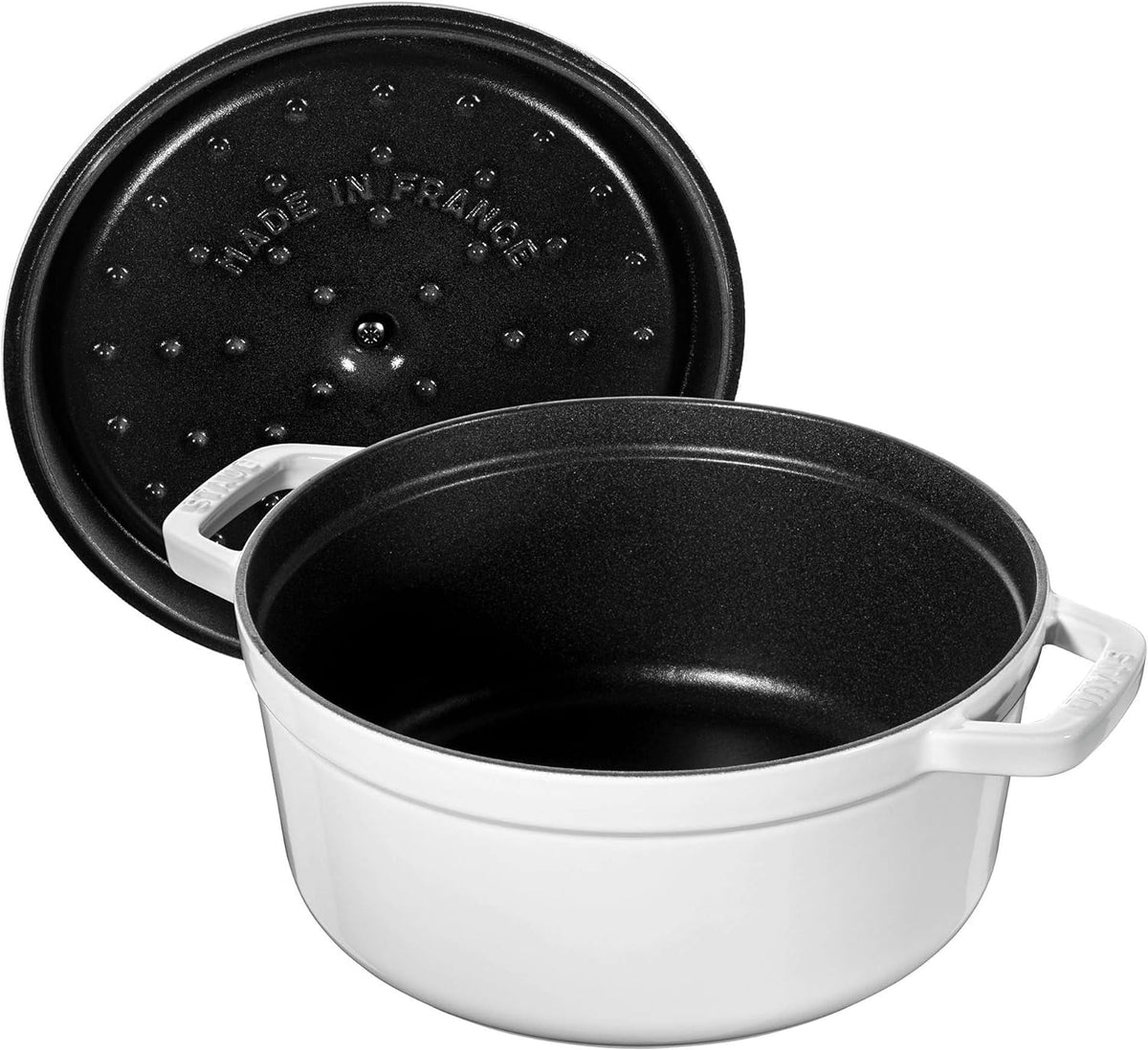 Cast Iron Dutch Oven 4-Qt Round Cocotte White D2787