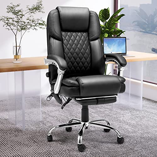 White Ergonomic Office Chair with Massage and Heat P246755