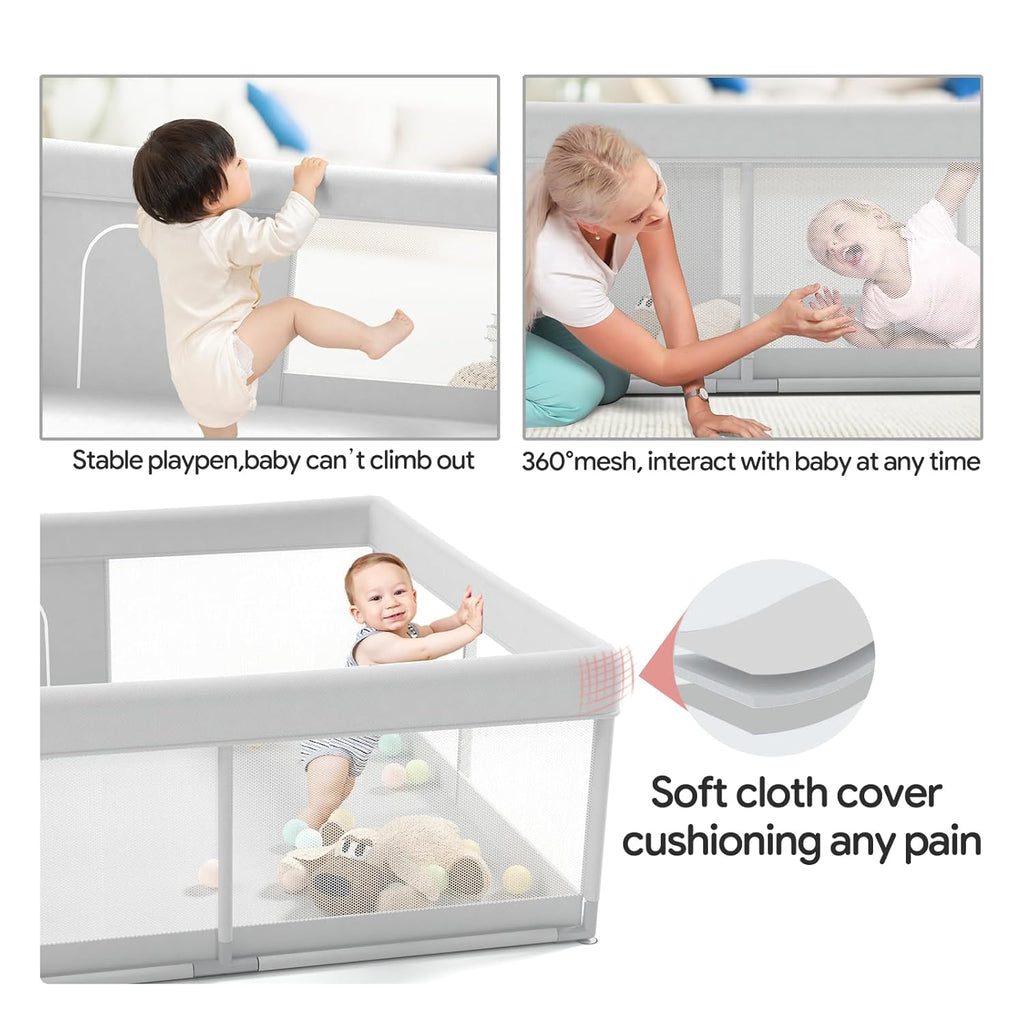 47x47inch Baby Playpen with Safety Non-Slip S47760