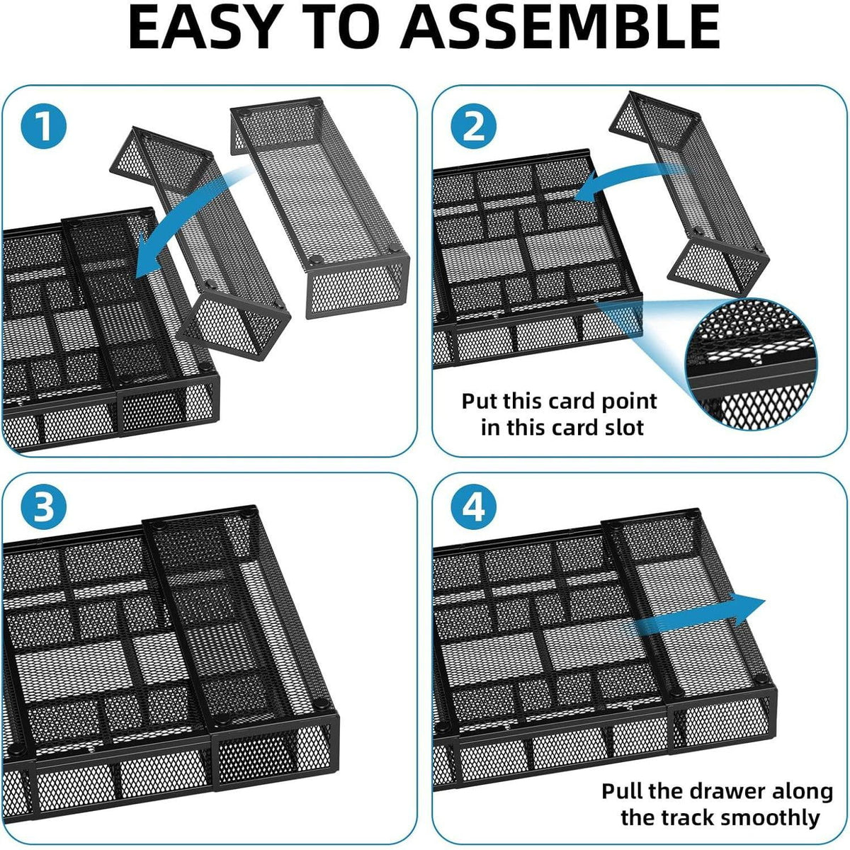 Mesh Drawer Organizer with 10 Adjustable Compartments D389