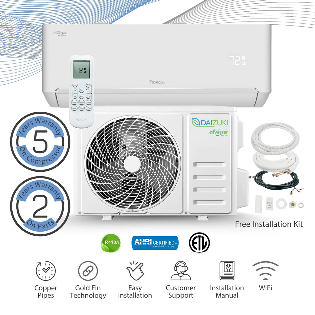 12,000 BTU 23 SEER2 Ductless Mini-Split Air Conditioner Heat Pump System 220V C575147