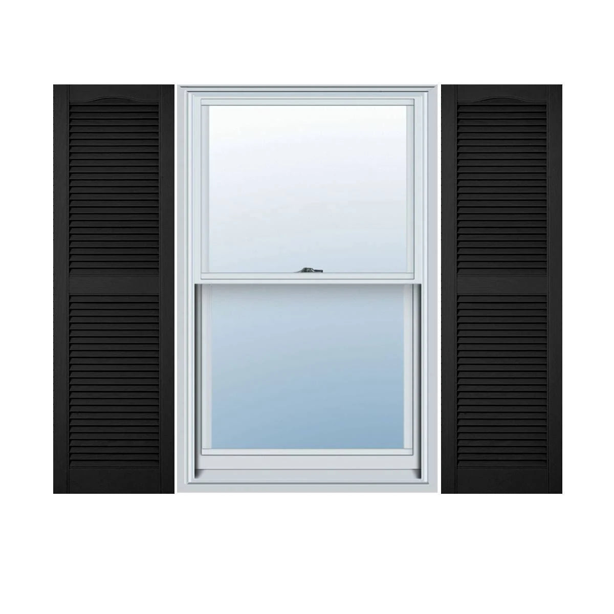 Black Vinyl Open Louver Shutters G666826