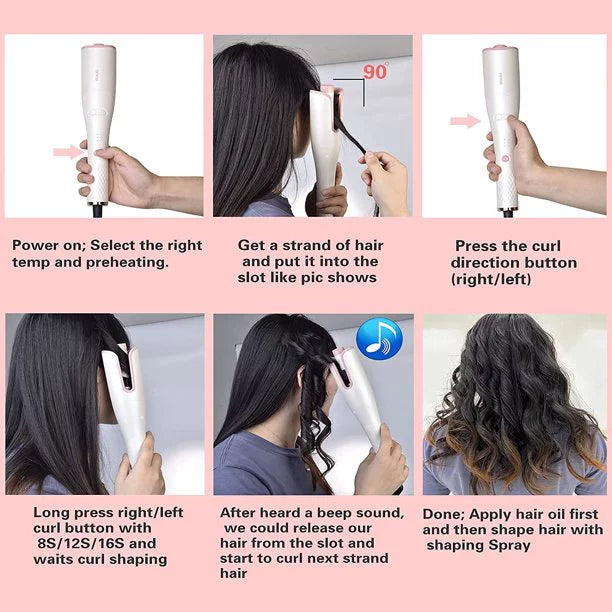Automatic Curling Iron with 1 Ceramic Rotating Barrel G712
