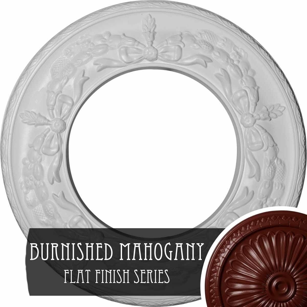 13 1/4x22OD x 7 1/8x22ID x 7/8x22P Hand-Painted Brushed Mahogany Ceiling Medallion A906136