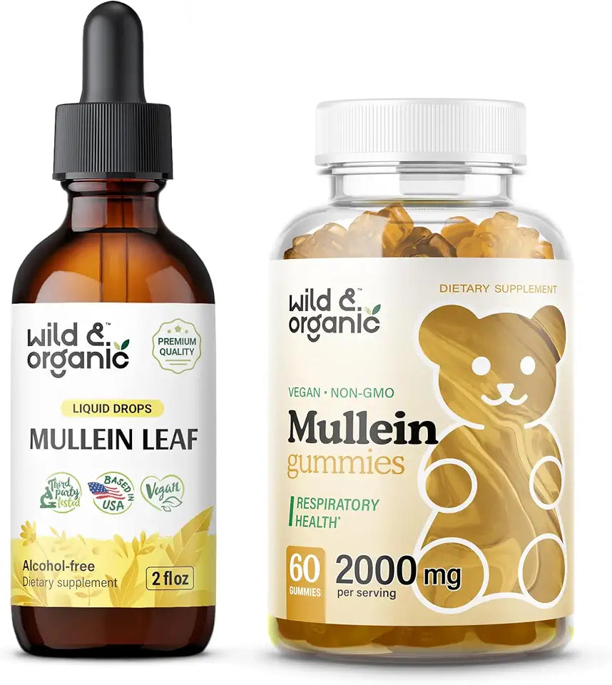 Mullein Tincture 2 fl oz & Mullein Gummies 60 Count V44975